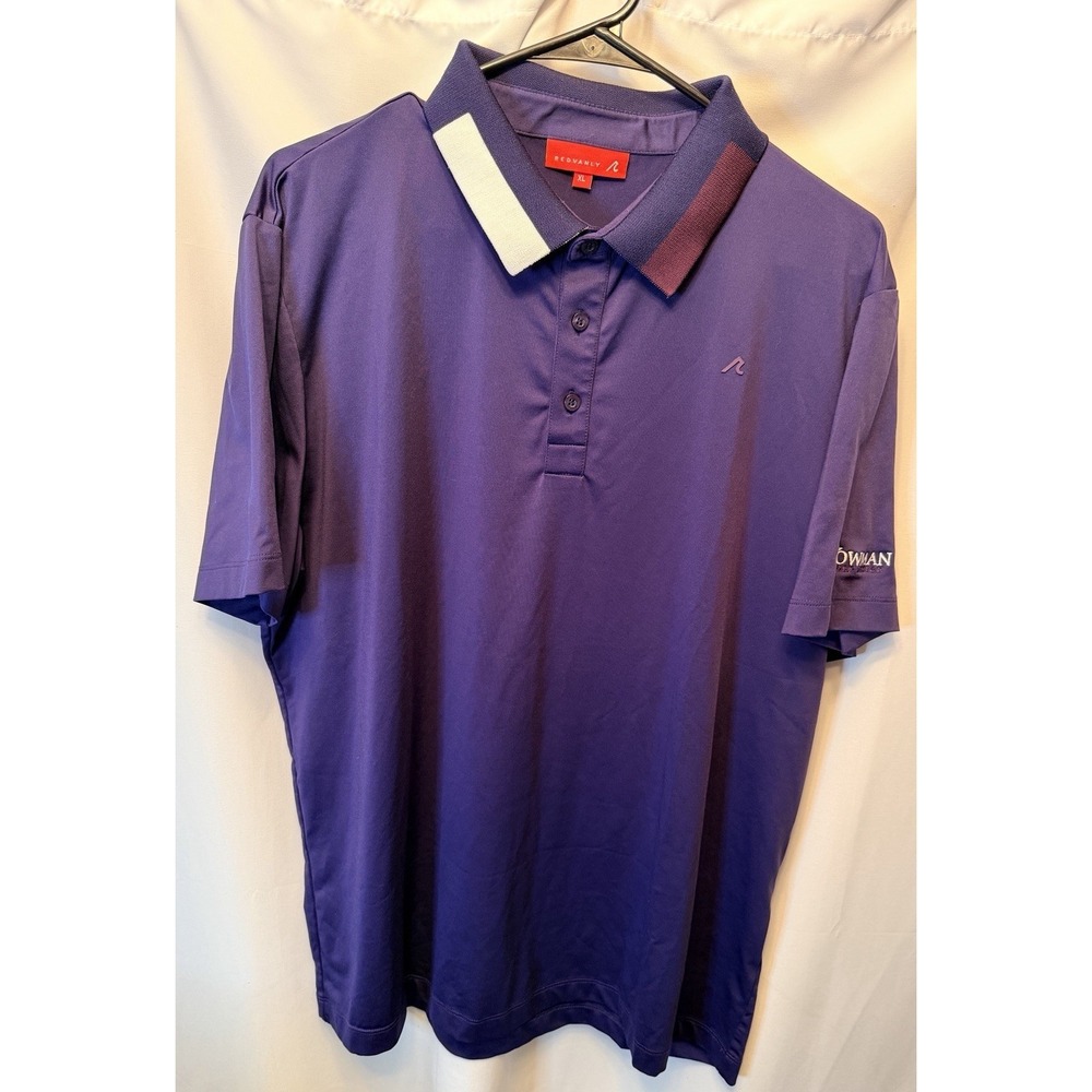 Redvanly Men's Size XL Polo Shirt Blue Colorblock Collar Bowman Golf Design Logo